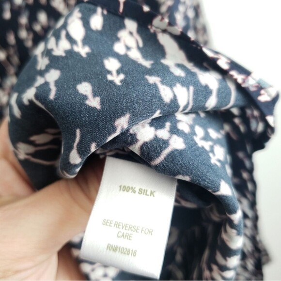 Garnet Hill 100% Silk Blouse Floral Print Top - Picture 8 of 9